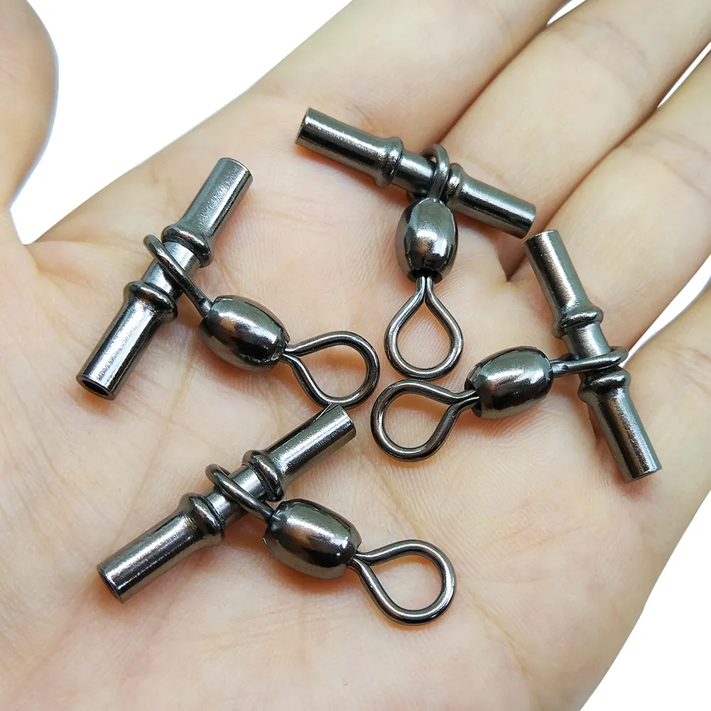 3 Way Swivels Copper Fishing Cramp Sleeve Snap Stainless Cross