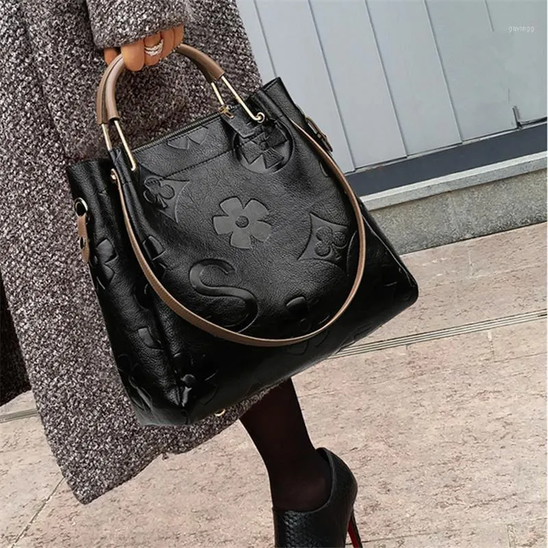 Big Women Bucket Bag Female Shoulder Bags Large Size Vintage Soft Leather Lady Cross Body Handbag for Women Hobos Bag Tote1