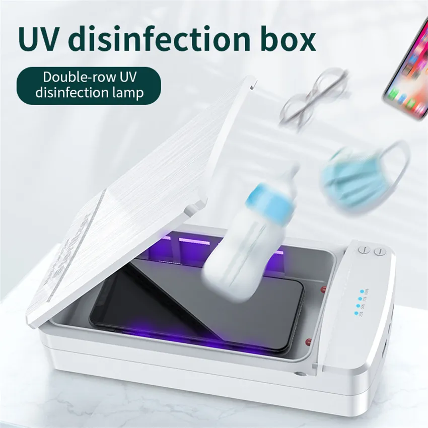 Boîte de désinfectant à lumière UV Désinfectant pour masque de téléphone UV Stérilisateur UVC pour smartphone Tue 99 à 9 % des germes et des bactéries2593