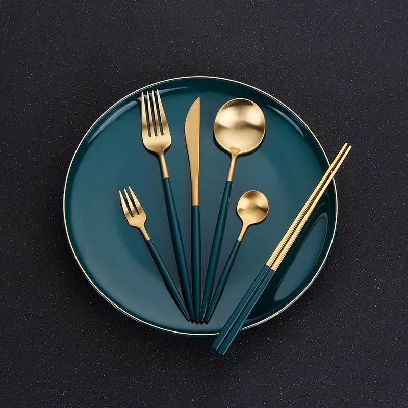 Green Gold Stainless Steel Travel Cutlery Dinner Set... From Dou08, $7. ...