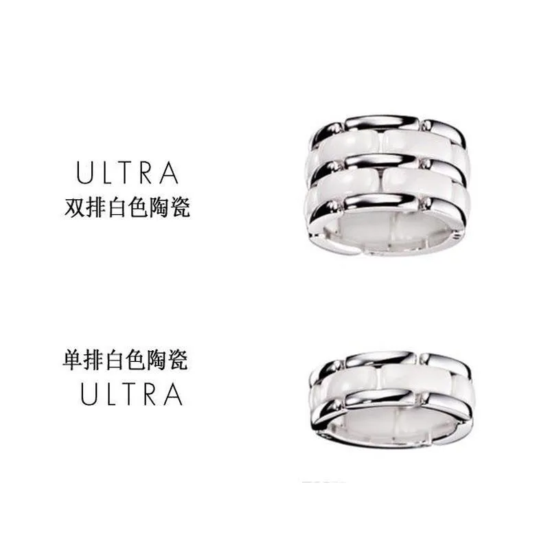 fashion jewelry women love ring double row and single row black white ceramic rings for women men plus big size 10 11 12 wedding ring