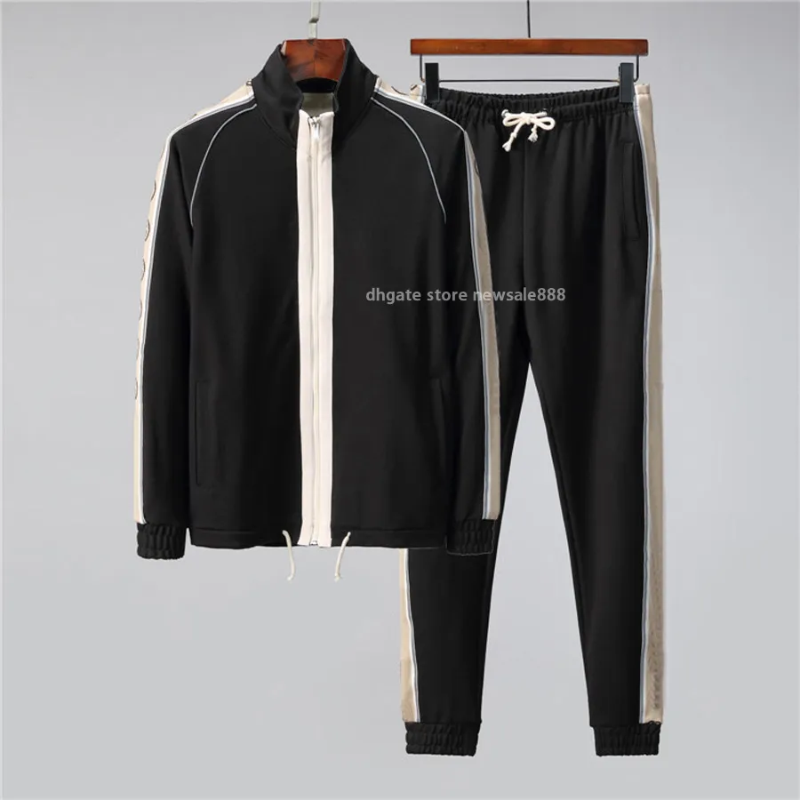 Nuovi uomini Tuta Tute sportive Uomo Felpe con cappuccio Giacche Tute Tute da jogging Giacca Pantaloni Set nero Giacca da uomo Tuta sportiva set M-3XL