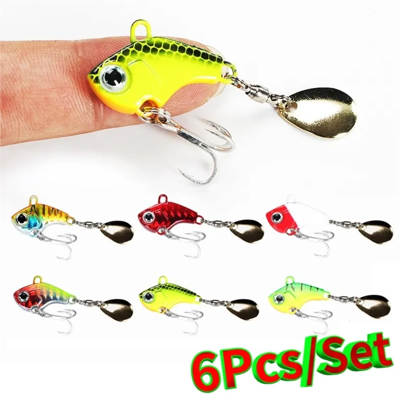 7g10g14g20g Vib Spoon Set Esche da pesca in metallo Bait Bass Pike Trout Jig Spinnerbait Paillettes Vibrating Whopper Plopper Pesca 220107