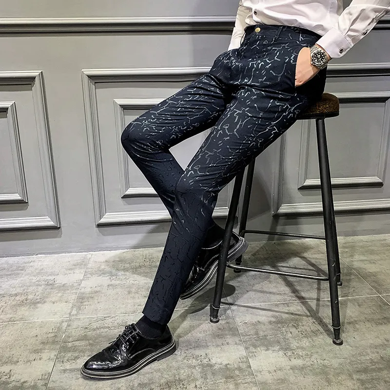 fitted lace wedding dress Men's Pants Slim Casual Ankle Trousers High-quality Formal Suit Pants –  Atom Oracle