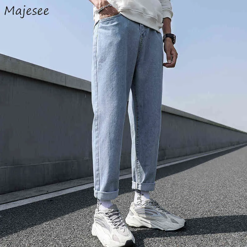 Men Jeans Male Trousers Simple Design High Quality Cozy All-match Students Daily Casual Korean Fashion Ulzzang Ins Plus Size 5XL G0104