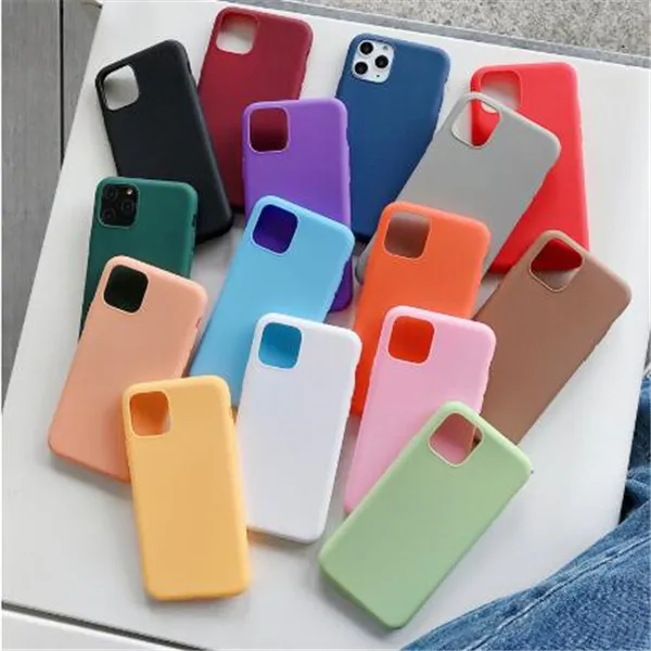 For Iphone Candy Color Matte Phone Cases Ultra-Thin Frosted Soft TPU Silicone Shockproof Cover 14 13 12 mini 11 Pro Max X XS XR 7 8 plus