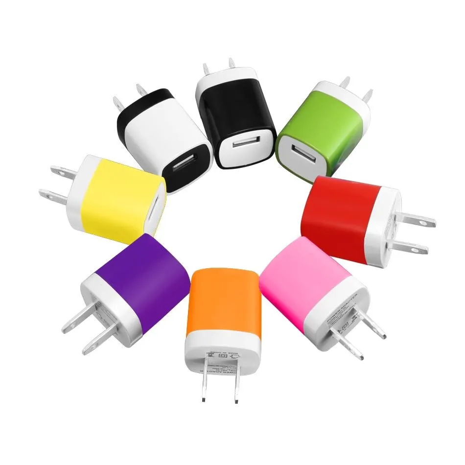 5V 1A Travel Power Adapter Home Wall  Charging Plug for iPhone Samsung  Moto Nokia Universal Charging  No Package