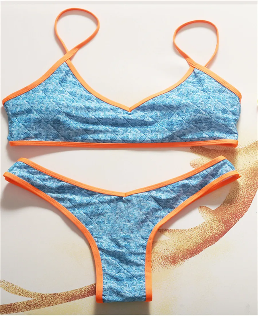 Swim Wear  Swimsuit Bikini Set Women Two-piece Swimwear With Pads Bathing Suits Small Letter Sexy Candy Color232U