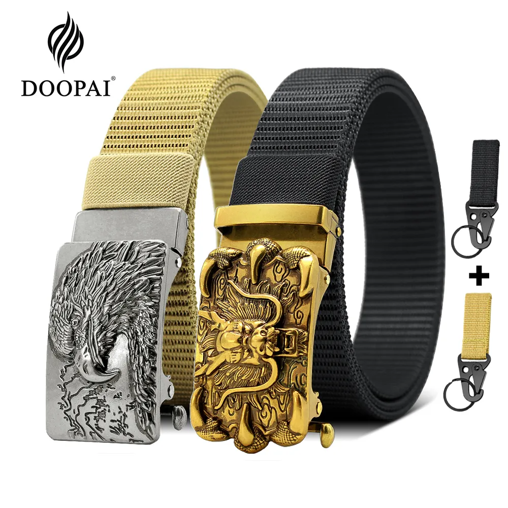 DOUPAI tactique hommes ceinture chinois classique dragon aigle conception Sports de plein air alliage militaire nylon métal boucle ceintures pour hommes J0121