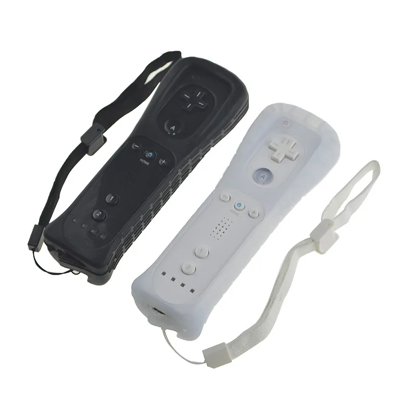 Wireless Gaming Nunchuk Controllers with Silicone Case Strap For Nintendo Wii Console 40pcs/lot