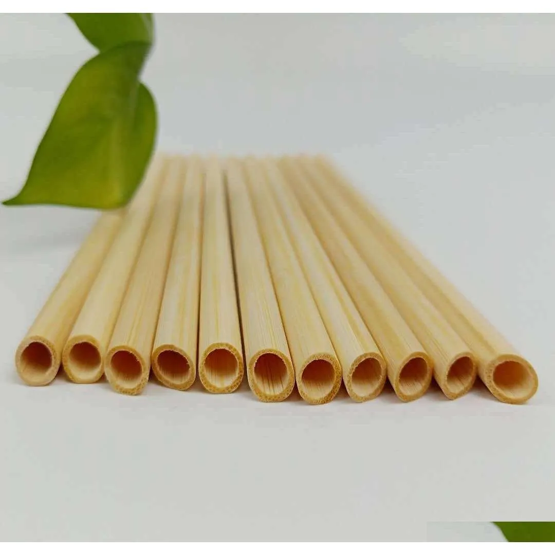 bamboo straw picnic travel bubble tea bamboo tube disposable drinking straw 100% biodegradable natural eco friendly