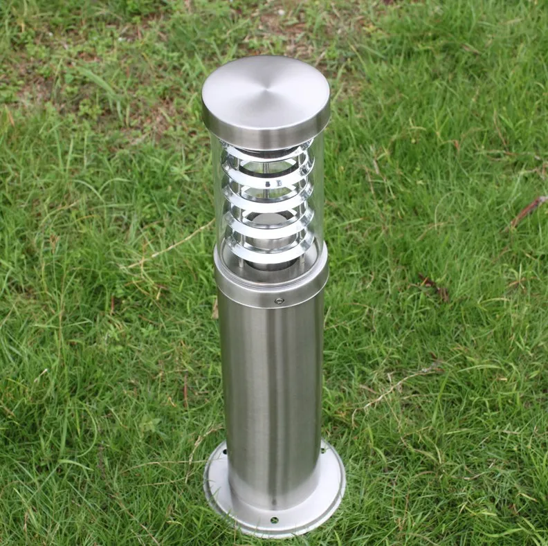 Açık Kutup Çubuk Bollard Işık Sütun Post Lambası LED Modern Paslanmaz Çelik Su Geçirmez Açık Çim Açık Lambası