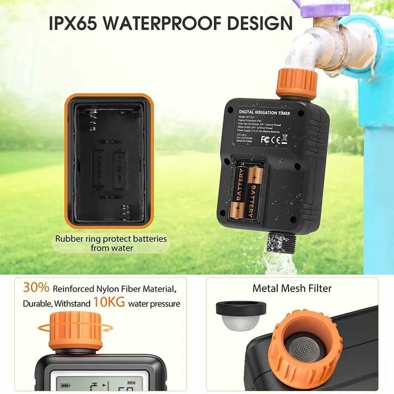 Automatic Programmable Digital Water Timers 3 Large Screen IP65 ...