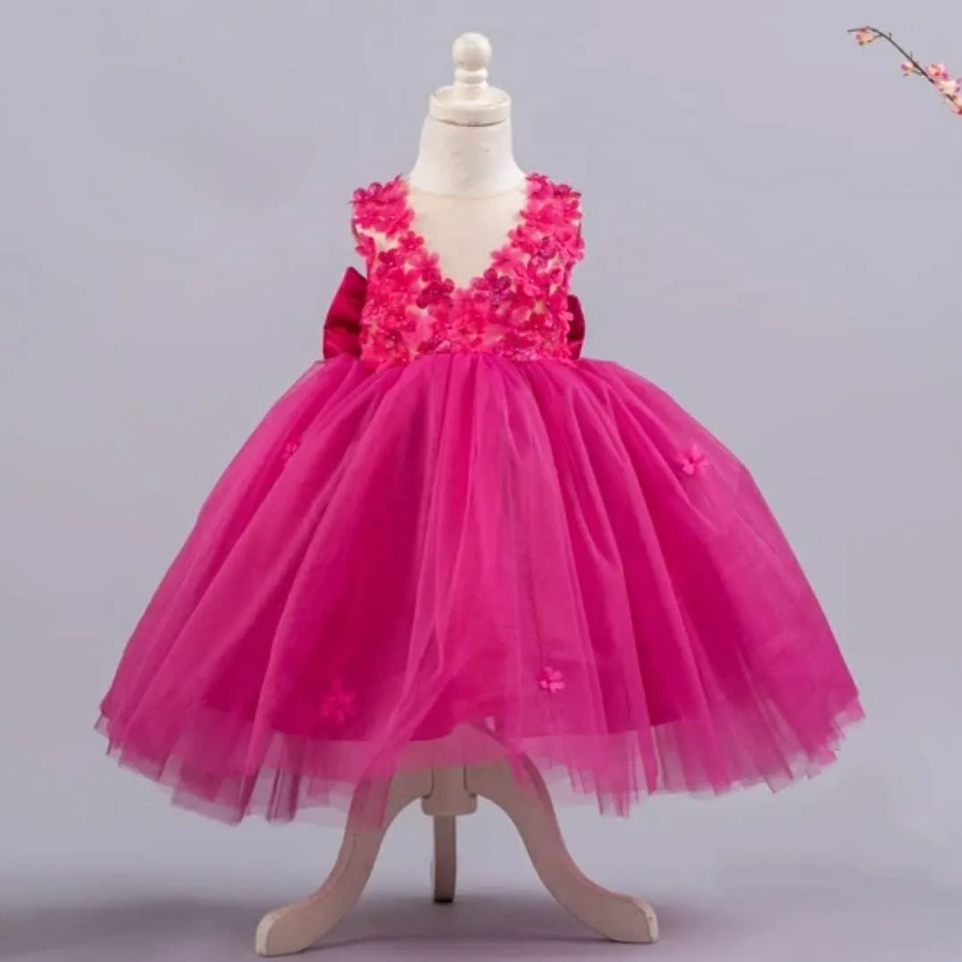 2020 dentelle pas cher robes de fille de fleur robe de bal col transparent petite fille robes de mariée pas cher Communion Pageant robes robes