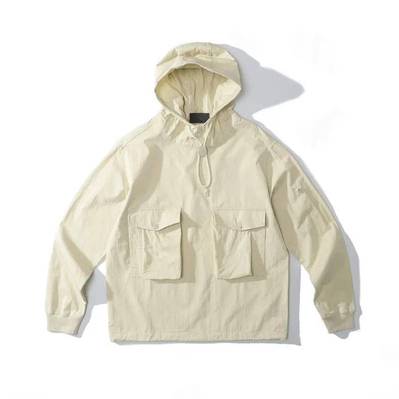 Jackets de roupas externas Coats Spring e Autumn 21SS Ghost Piece Smock Anorak Nylon Tela Pure Cotton Taber Casal