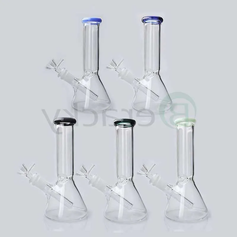 8 pouces verre conduites d'eau narguilés avec bol en bas diffuseur coloré capiteux bécher bongs Dab plates-formes pétrolières pour fumer plate-forme