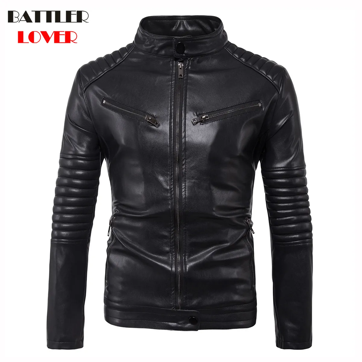 New Mens Leather Coat Winter Faux Leather Warm Outwear Coats Men Punk Parka Jackets Hombre Thick PU Overcoat Brand Clothing