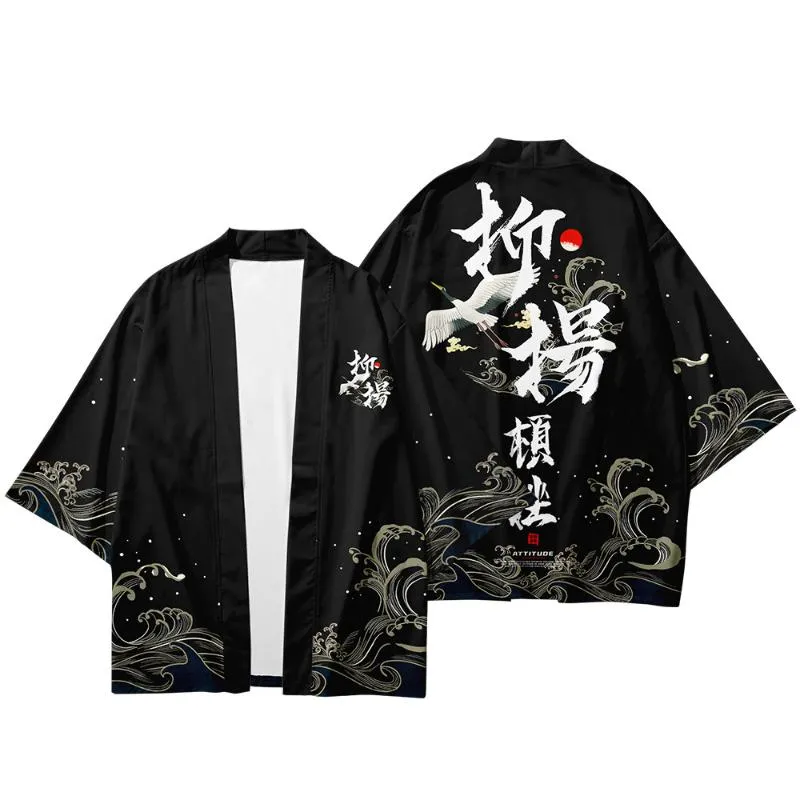 Japanese Style Haori Clothes Kimono Suit For Men Plus Size Retro Print ...