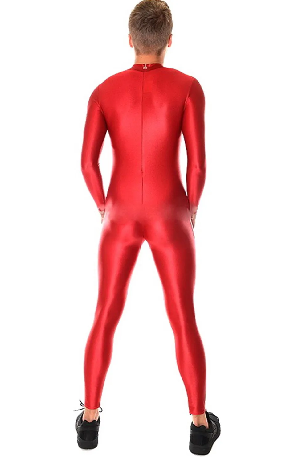 Sexy Red Lycra Spandex Shiny Spandex Catsuit For Unisex Yoga