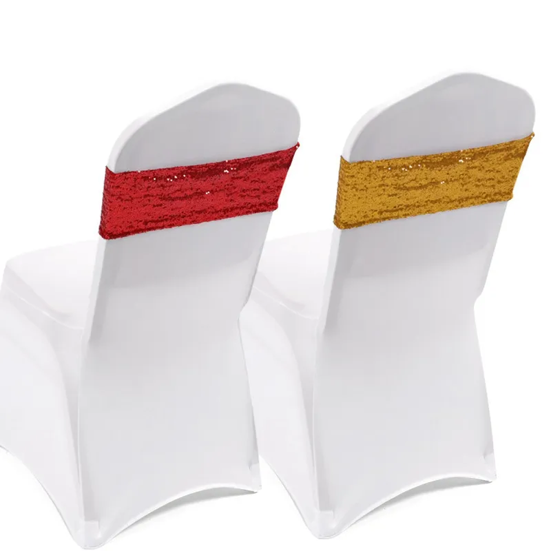 スパンコールチェアサッシの結婚式の椅子装飾ストレッチチェア蝶ネクタイバンドベルトタイネホテルバンケット20211224 Q2