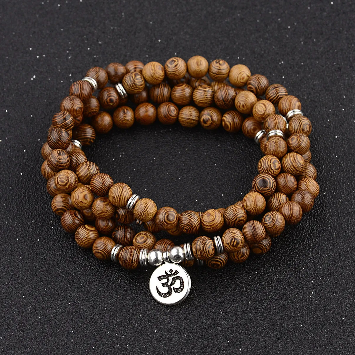2020 New Yoga Rosary Multilayer 108 Wood Beads Lotus Bracelet Tibetan Buddhist Mala Buddha Charm Bracelet For Women Men