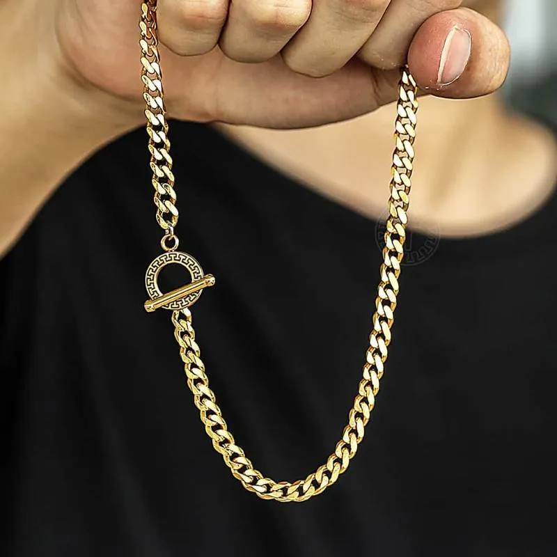 Chains 5mm Stainless Steel Chain Cuban Curb Link Necklace For Men Women Toggle Clasp Fashion Hip Hop Jewelry TNS007031241i