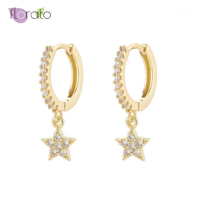 Hoop & Huggie High Quality 925 Sterling Silver Small Earrings For Women Charming CZ Star Earring Good Fashion Jewelry1