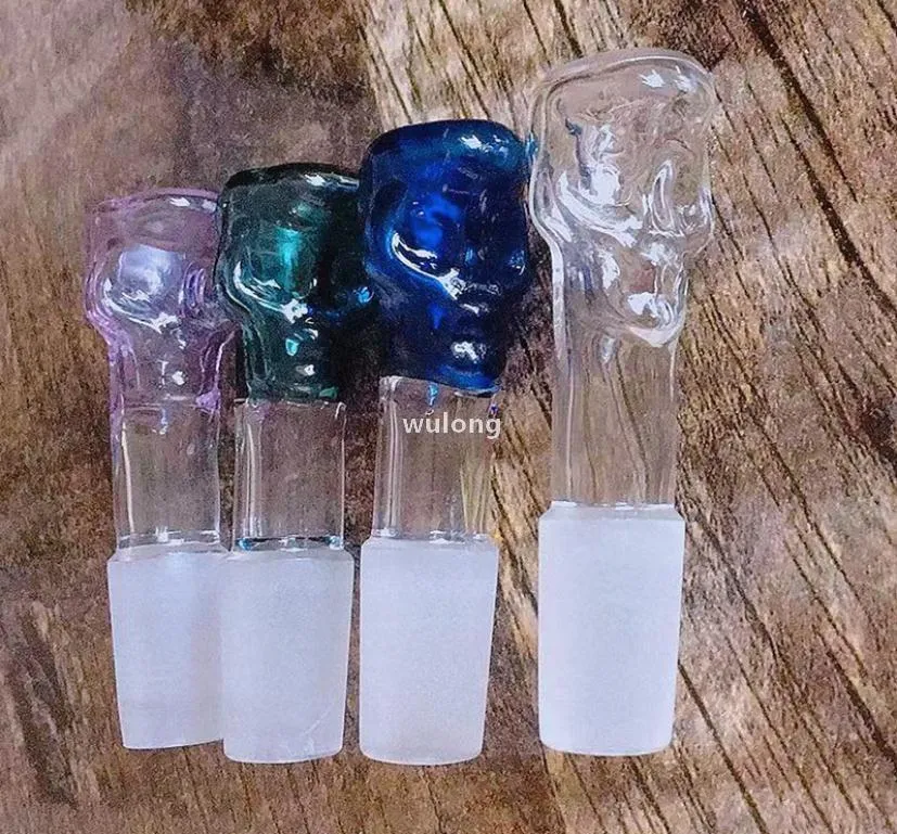 Vente en gros Main Faire Crâne Fumer Pipe Coloré Shisha Pipes En Verre Accessoires x1