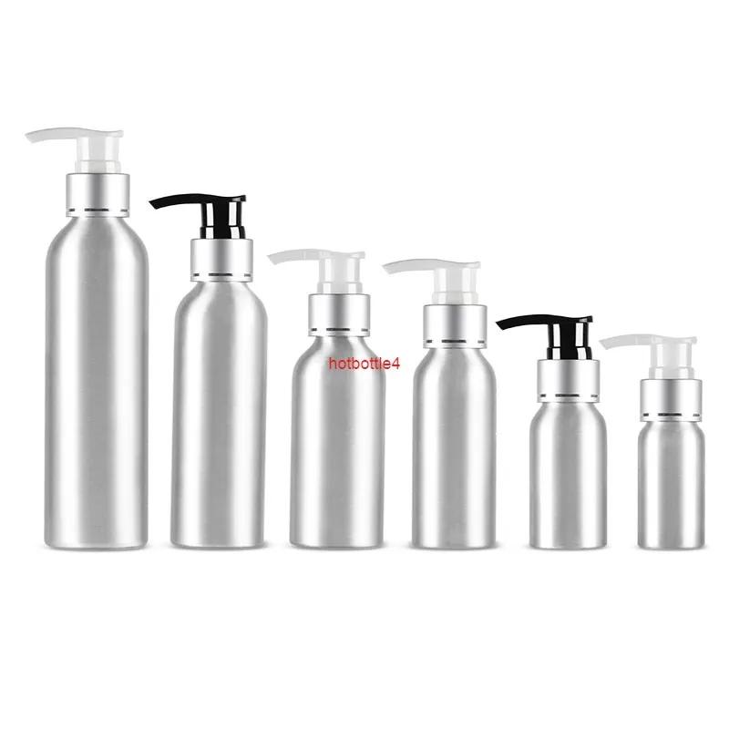 Empty Pump Lotion Bottles Silver Aluminum Liquid Soap Dispenser