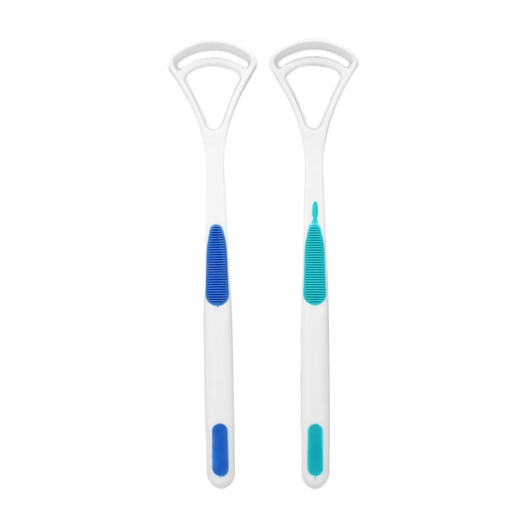 2 Pcs Tongue Scraper Oral Tongue Cleaner Mouth Tongue Cleaning Brush Fresh Breath Maker Oral Hygiene Care Brush