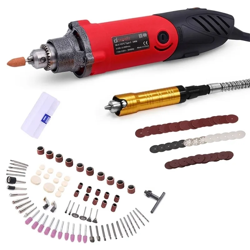 GOXAWEE ELEKTRISCHE BOOR GRAVER 6 Variabele Snelheid Mini Grinder Rotary Tool Voor Dremel Boormachine Met Power Tool AccessoRIE 201225