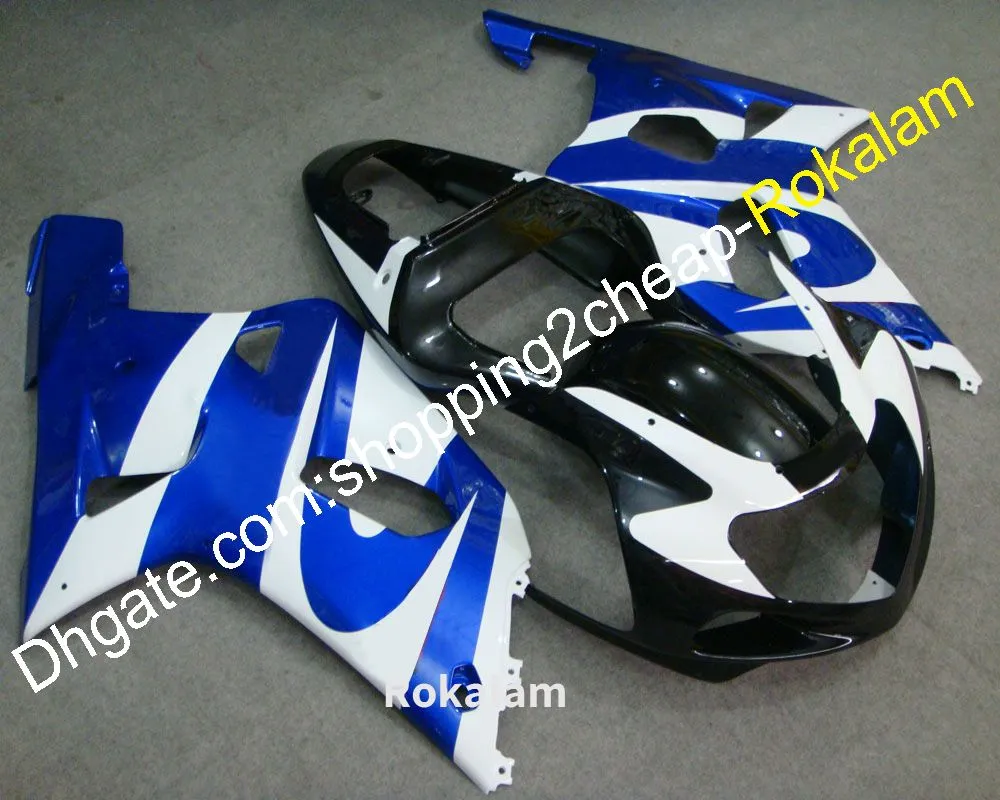 Kit carrosserie K1 GSXR600 GSXR750 pour Suzuki GSX R600 R750 GSXR 600 750 2001 2002 2003 carénage ABS noir blanc bleu (moulage par injection)