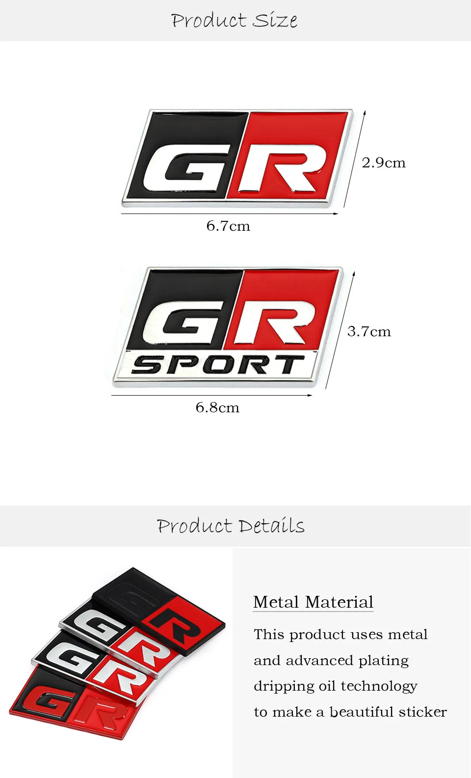 Car Sticker GR Sport Logo Decal Front Hood Grille For Toyota HV YARiS