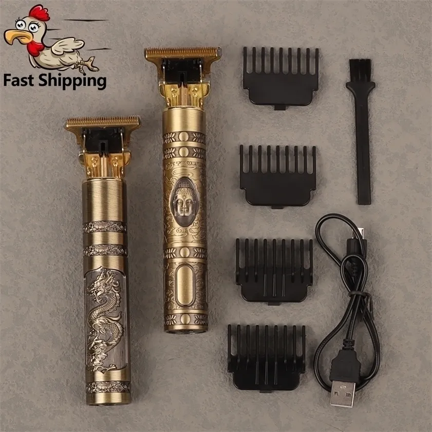 T9 eléctrico cabelo clipper recarregável barbear trimmer profissional homens máquina de corte barbeiro USB sem fio 220216