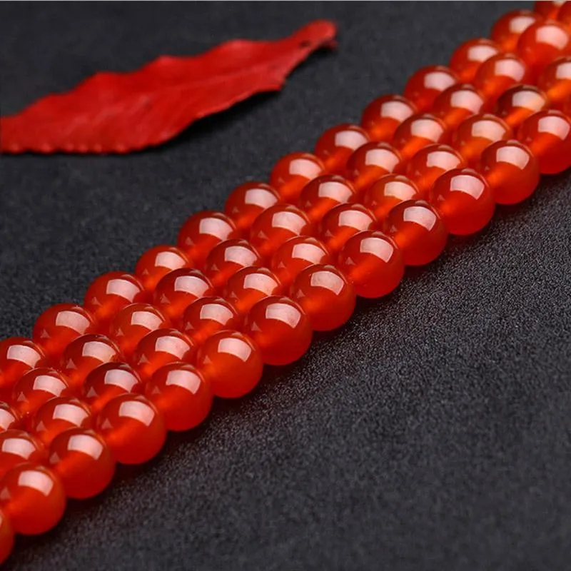 1Strand Lot 4 6 8 10 12 مم من العصر الأحمر Carnelian Round Round Gem Jem Beads Carnelian Loose Beads for Jewelry Making DIY NCLACE H JLLVLP