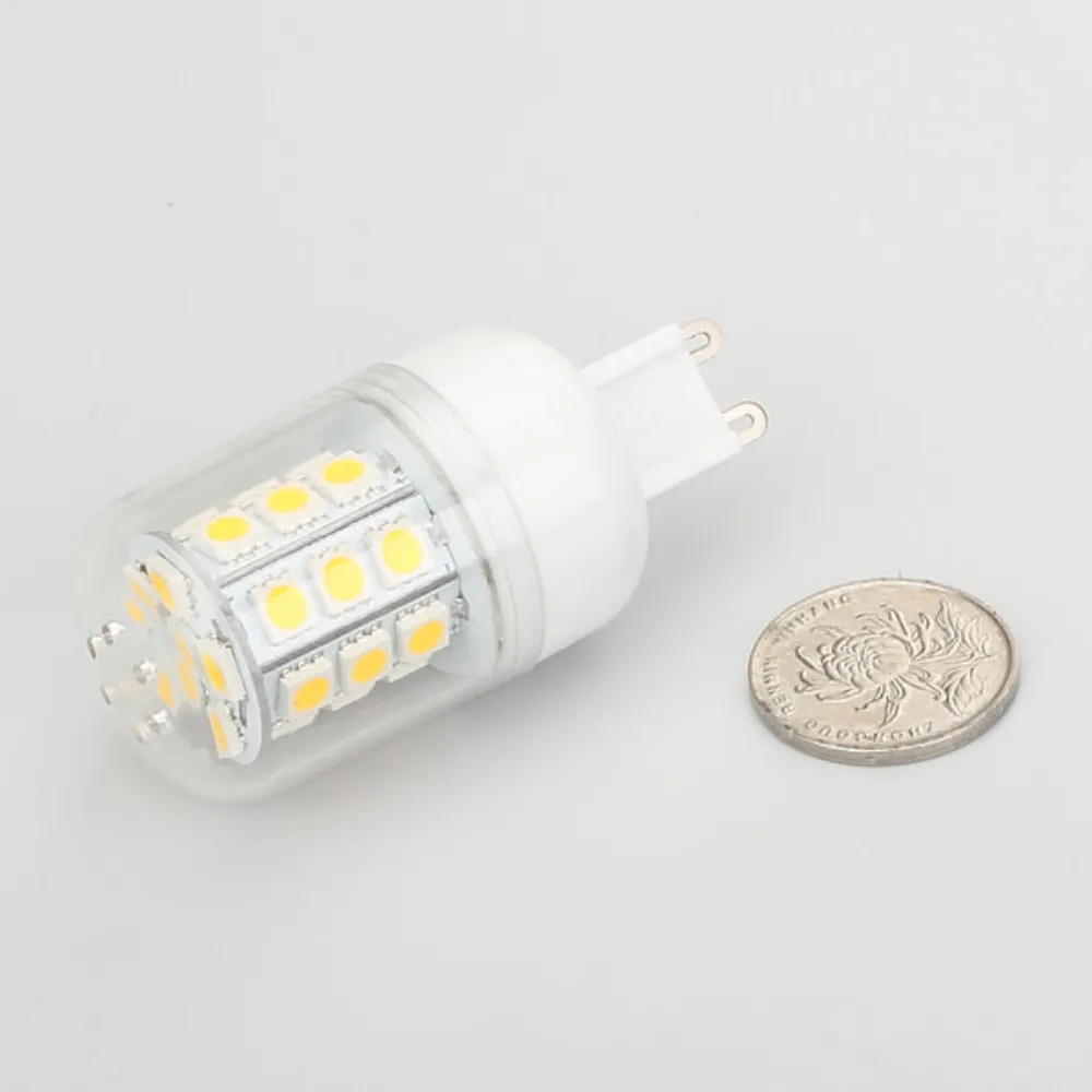LED G9電球5W 220V 230V暖かい白27LED 5050SMDのリビングルームのためのハロゲントウモロコシ水晶灯