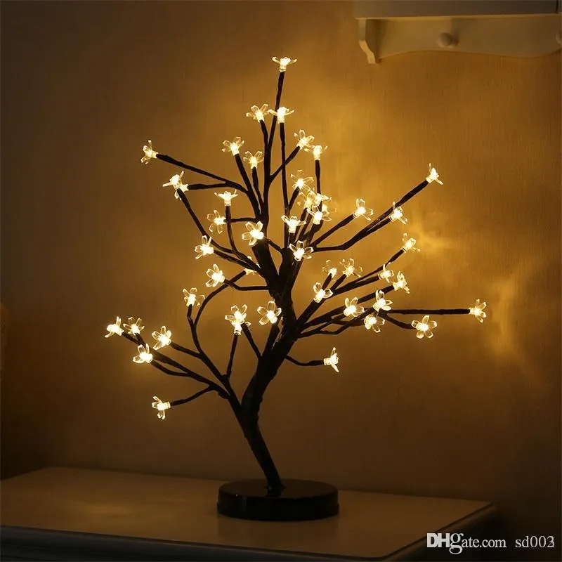 LED Batteria Plum Blossom Light Impermeabile 48 Head Night Lamp Romantic Bling Christmas Wedding Party Decor Tree Lantern Stile unico 38yd ZZ