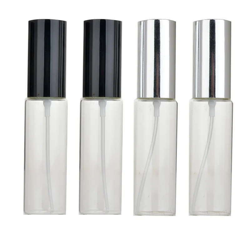 Hoge kwaliteit 30 ml glazen parfumflesjes Helder glazen spuitflessen 30 ml lege geurverpakkingsfles met zwart zilver gouden dop DH8790