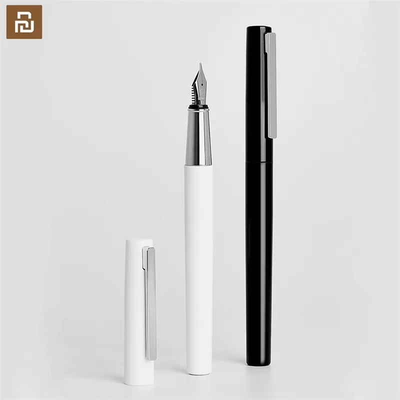 YouPin Kaco Brio preto / branco caneta de fonte com saco de tinta caixa de caixa de saco de armazenamento 0.3mm Nib metal caneta de inking para escrever caneta de assinatura Y200709