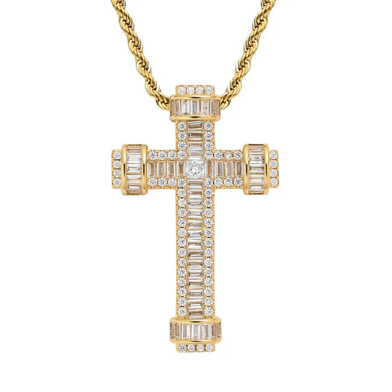 Hoge kwaliteit CZ cross hanger ketting ketting luxe heren sieraden voor geschenk Q0531