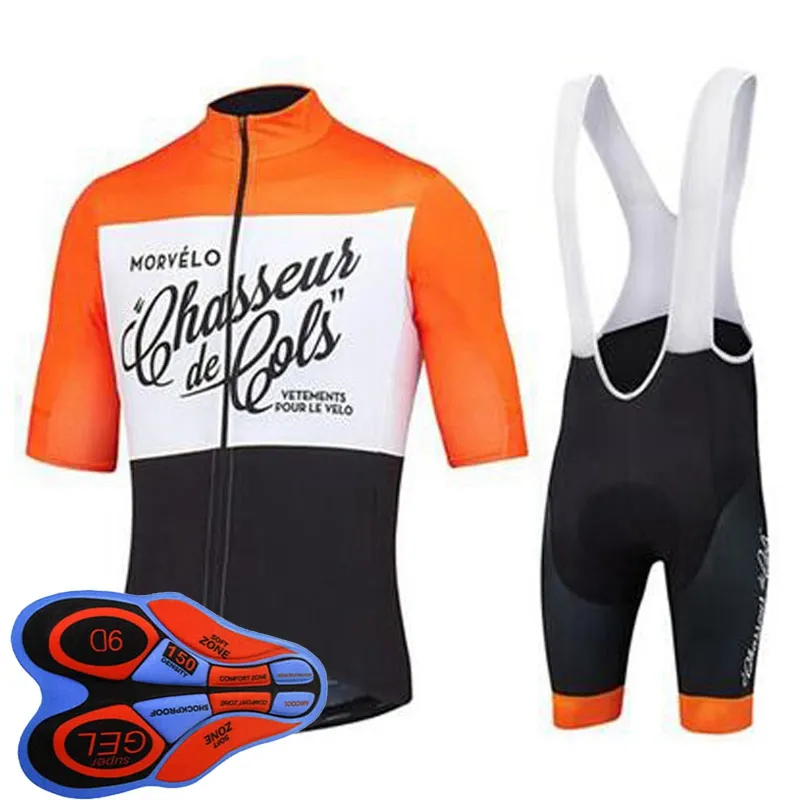 Hommes 2021 équipe Morvelo cyclisme manches courtes maillot cuissard ensembles été respirant vélo vêtements ropa ciclismo 9D gel pad U2182402