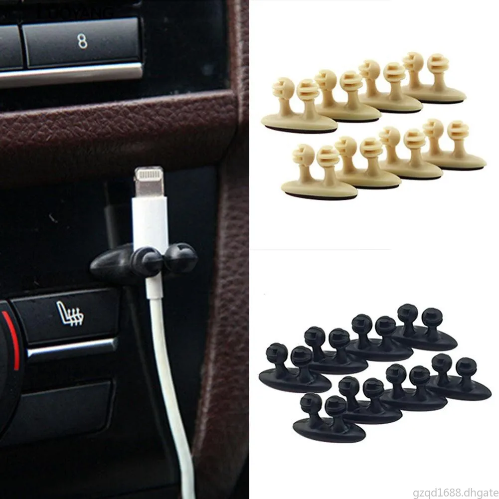 8pieces 자동차 와이어 USB 케이블 홀더 넥타이 클립 풀기 헤드폰 케이블 주최자 다기능 탐색 검은 차 충전 라인 클램프