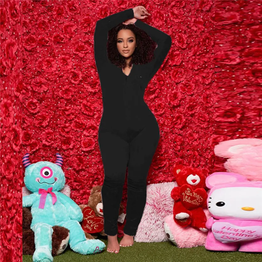 Sexy Solid Color Jumpsuits For Curvy Women For Women Casual Skiet