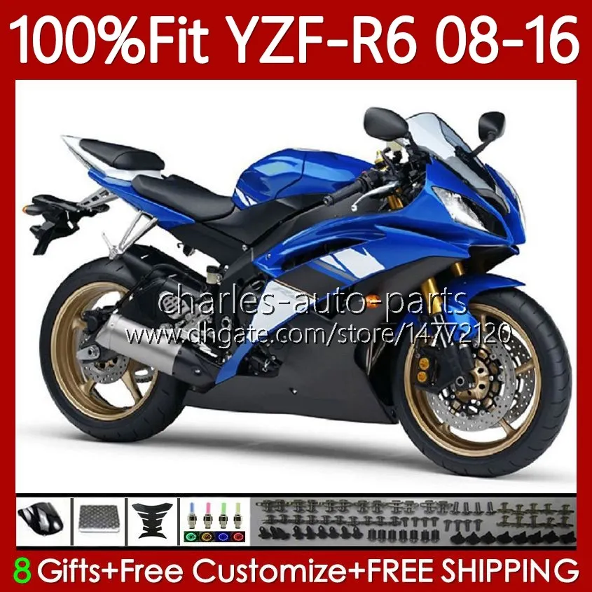 Injection Fairings For YAMAHA YZF-R6 YZF R 6 YZF R6 600 YZF-600 YZFR6 08 09 10 11 12 13 15 16 99No.1 YZF600 2008 2009 2010 2011 2012 2013 2014 2015 2016 OEM body glossy blue blk