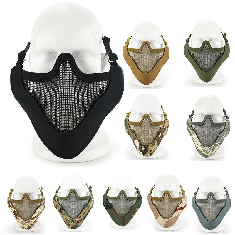 Наружная тактическая V9 Металлическая стальная проволока сетчатая сетчатая половина маска Airsoft Mask Hoper Gear Near No03-003