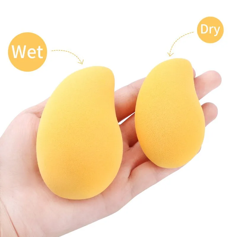 Nouvelle arrivée Mangue Forme Doux Maquillage Éponge Visage Beauté Cosmétique Poudre Puff Pour Fond De Teint Correcteur Crème Maquillage Mélangeur Outils 100pcs / lot