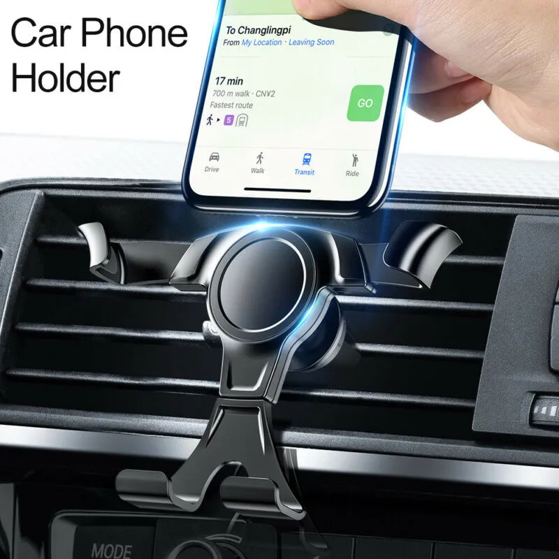 Ny Gravity Auto Phone Holder för iPhone/Samsung Car Air Vent Clip Mount Mobile Telefon Holder Mobiltelefonstativstillbehör