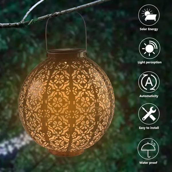 En iyi LED F5 Hasır Şapka Lambası Boncuk Kontrol Otomatik Indüksiyon Bahçe Dekorasyon Lambası Açık Su Geçirmez Bahçe Retro Demir Lamba Güneş Paneli