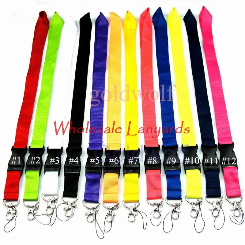 Vanlig skräddarsy universal lanyards för mobiltelefon ID-kort Keychain-banden Avtagbar Hängande Hängande Godkänt Lanyard