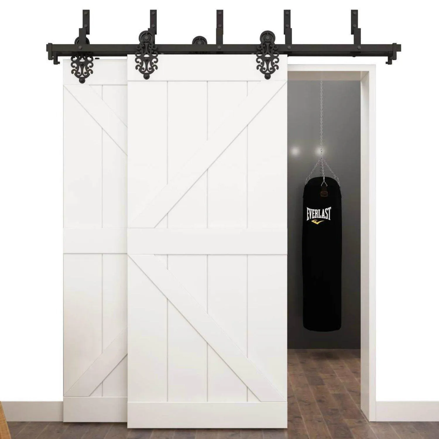 Barn Sliding Door Track Hardware Kit Flat Track Royal Design Roller, Black  Rustic Heavy Duty Interior/Exterior Use From Superiorwholesale, $57.16 |  DHgate.Com, image size:1500x1500